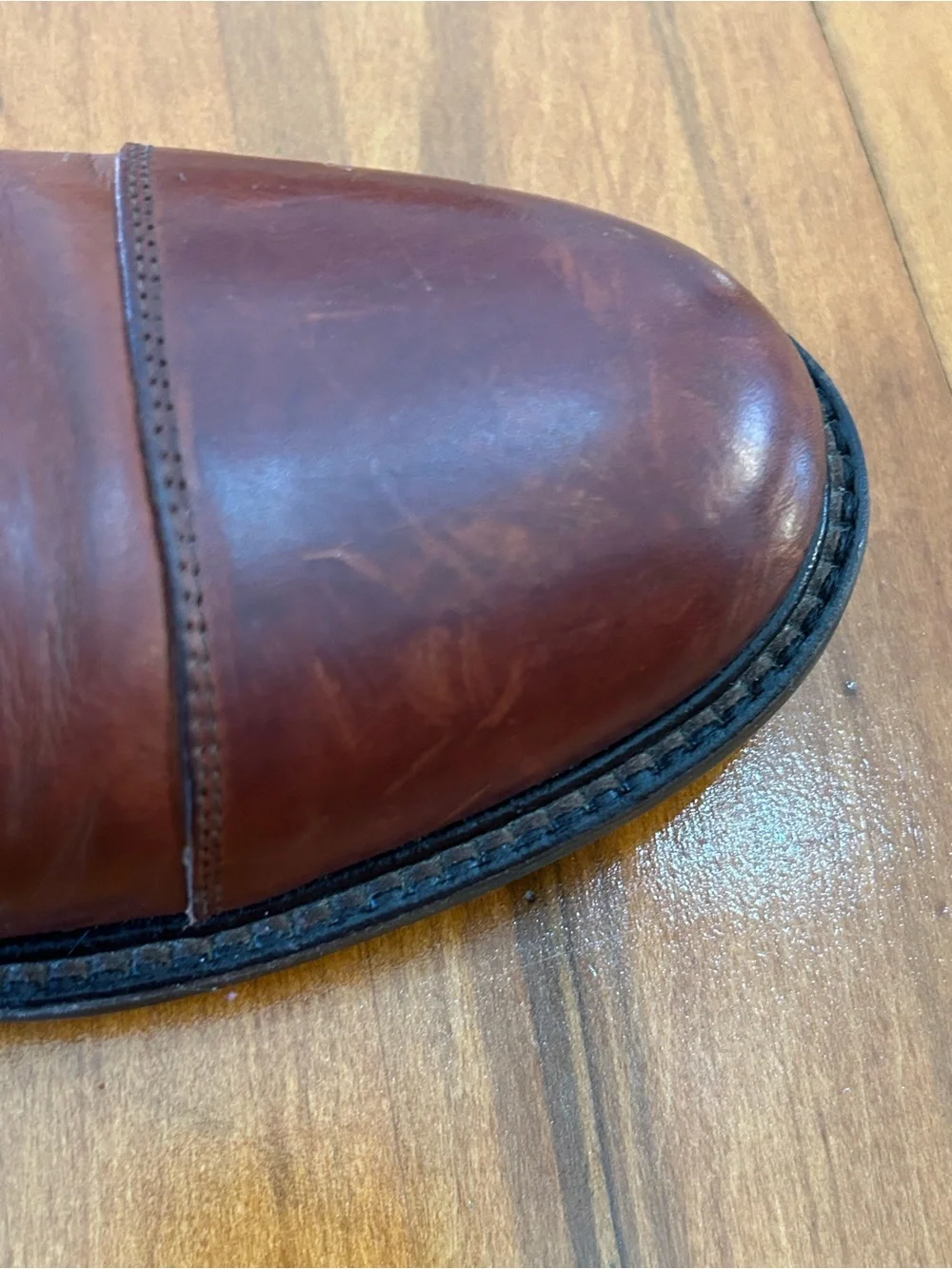 Vintage Johnston & Murphy Handcrafted in Italy Cap Toe Oxfords Brown Size 11.5